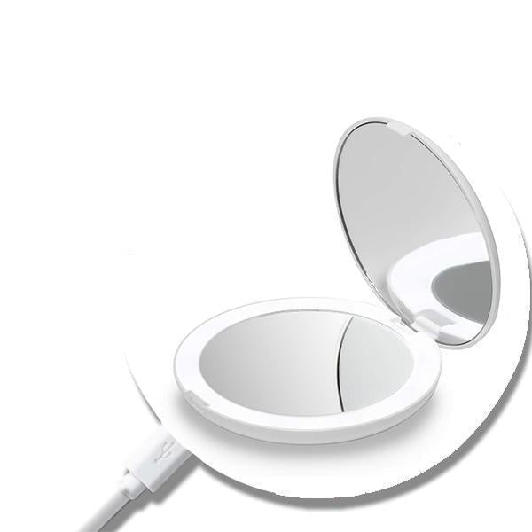 Miroir de maquillage LED rechargeable 1X/10X