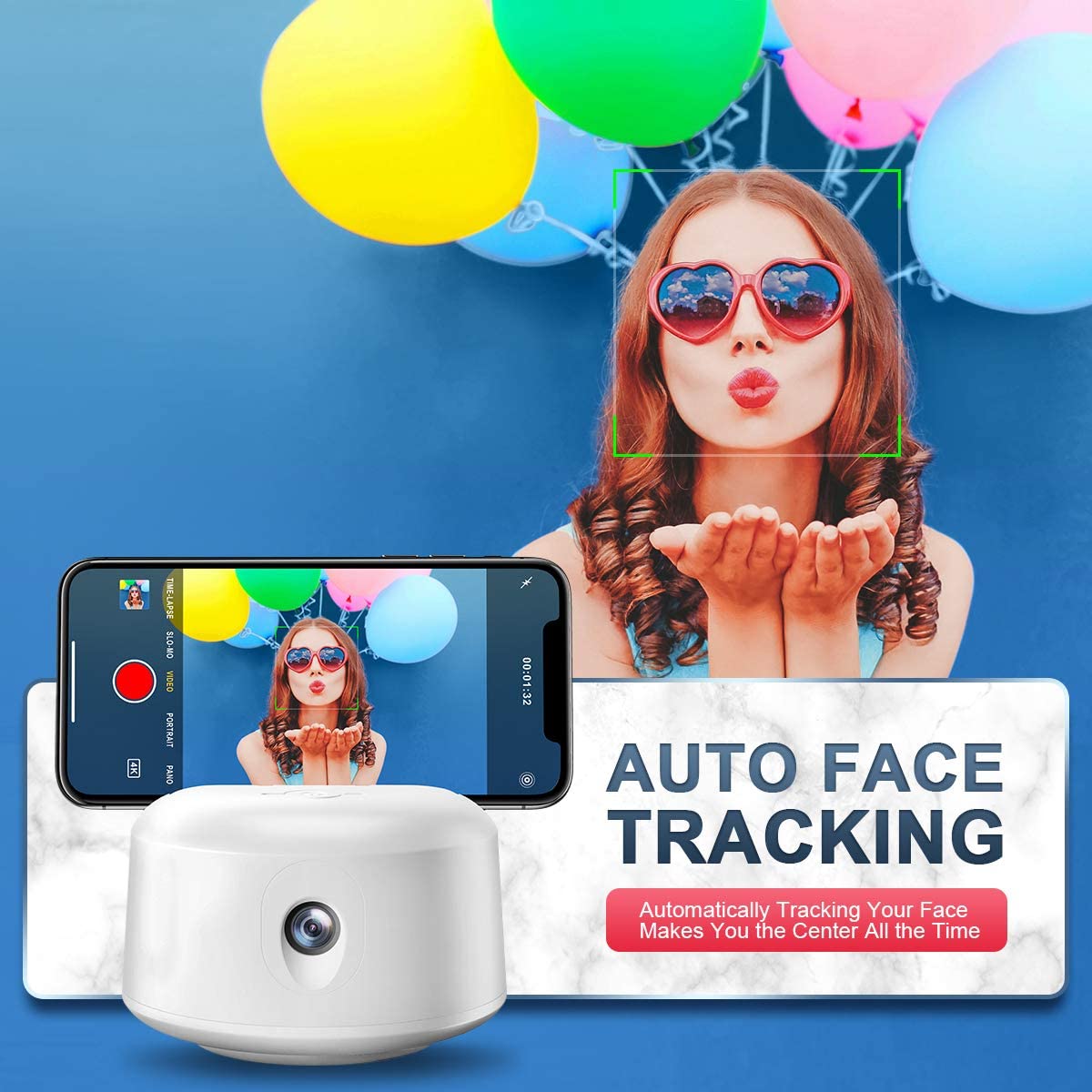 Support téléphone avec suivi automatique du visage