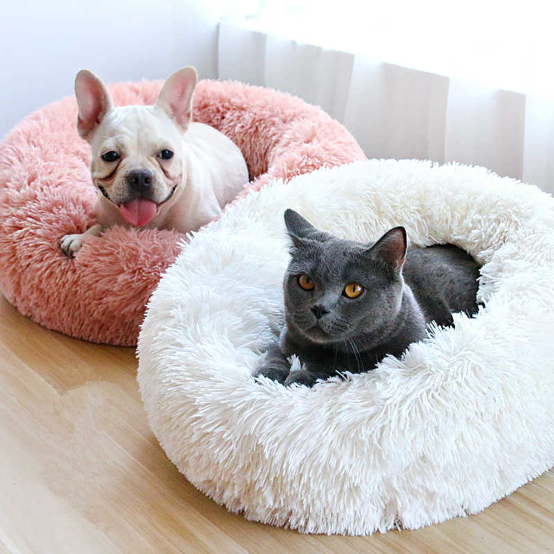 Panier donut moelleux pour chien et chat