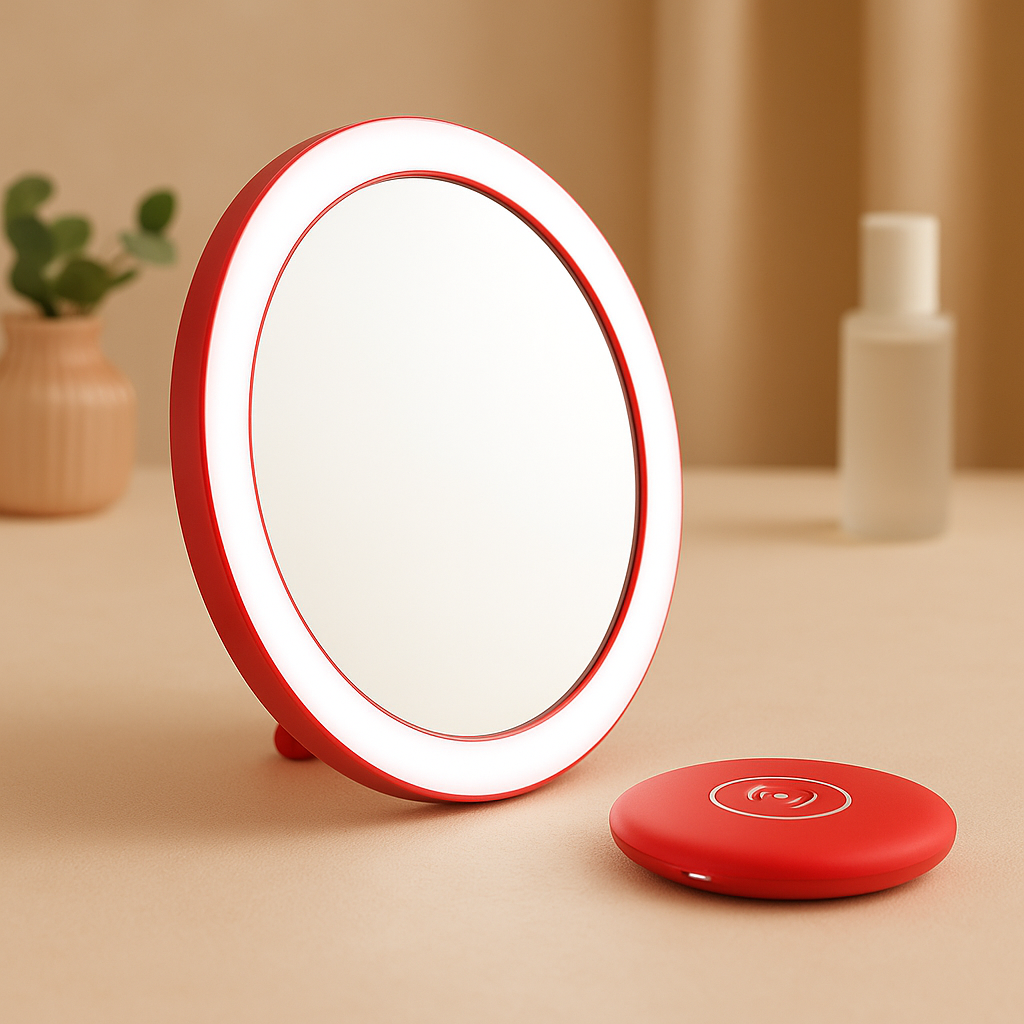 Miroir de maquillage LED rechargeable 1X/10X